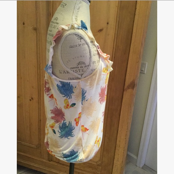 Lucky Brand ruffle butterfly print top - Picture 2 of 4